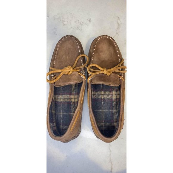 Warm and Cozy Men's L.L. Bean Acorn Slippers, Size 9 - Picture 7 of 8